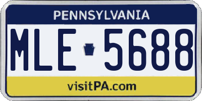 PA license plate MLE5688