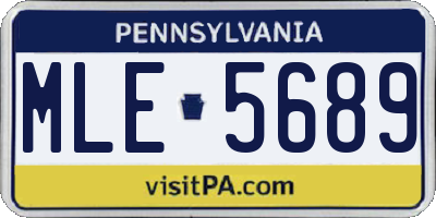PA license plate MLE5689
