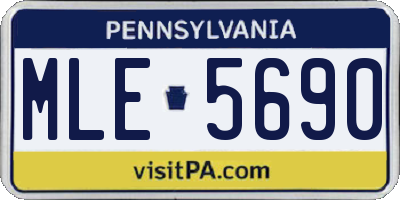 PA license plate MLE5690