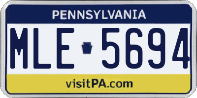 PA license plate MLE5694