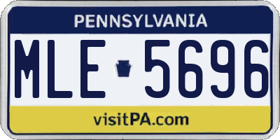 PA license plate MLE5696