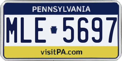 PA license plate MLE5697