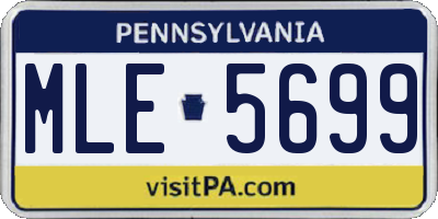 PA license plate MLE5699