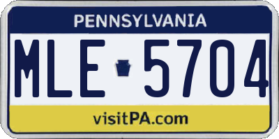 PA license plate MLE5704