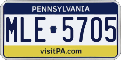 PA license plate MLE5705