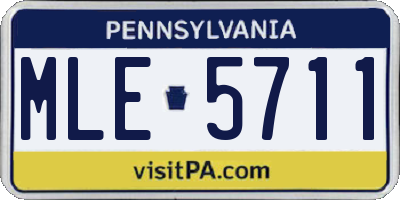 PA license plate MLE5711