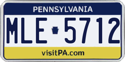 PA license plate MLE5712
