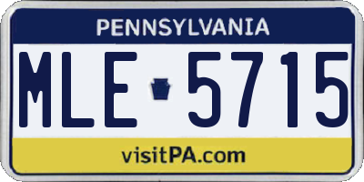 PA license plate MLE5715