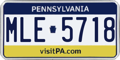PA license plate MLE5718