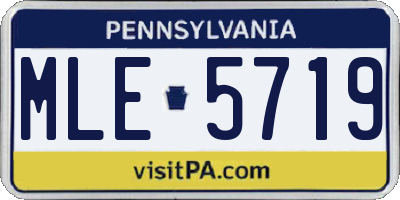 PA license plate MLE5719