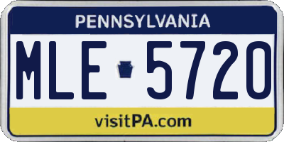 PA license plate MLE5720