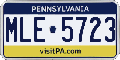 PA license plate MLE5723