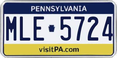 PA license plate MLE5724