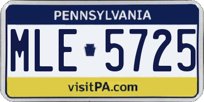 PA license plate MLE5725
