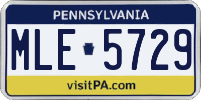 PA license plate MLE5729