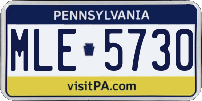 PA license plate MLE5730