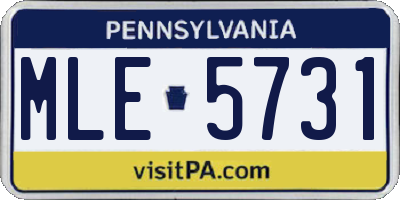 PA license plate MLE5731