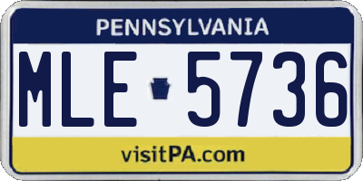 PA license plate MLE5736