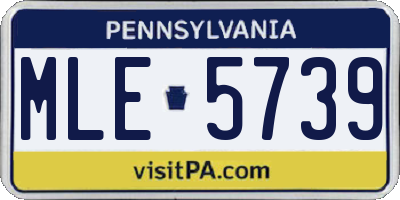 PA license plate MLE5739