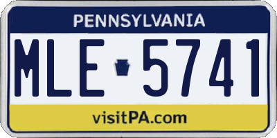PA license plate MLE5741
