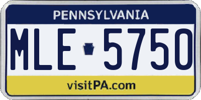 PA license plate MLE5750