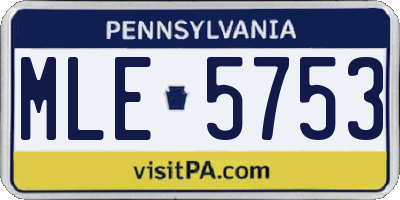 PA license plate MLE5753