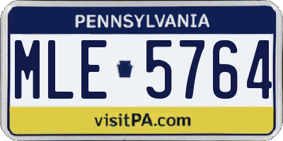 PA license plate MLE5764