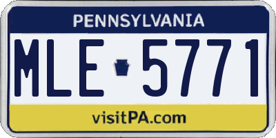 PA license plate MLE5771