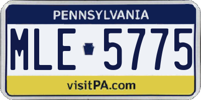 PA license plate MLE5775