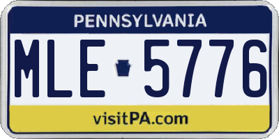 PA license plate MLE5776