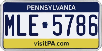 PA license plate MLE5786