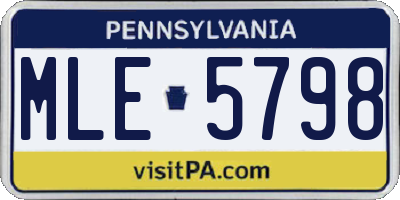 PA license plate MLE5798