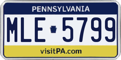 PA license plate MLE5799