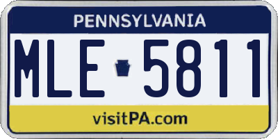 PA license plate MLE5811