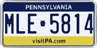 PA license plate MLE5814