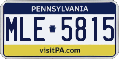 PA license plate MLE5815