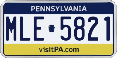 PA license plate MLE5821