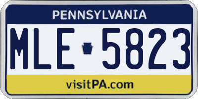 PA license plate MLE5823