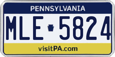 PA license plate MLE5824