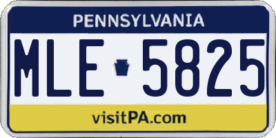 PA license plate MLE5825