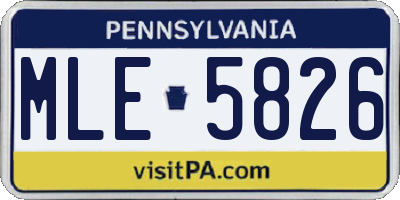 PA license plate MLE5826