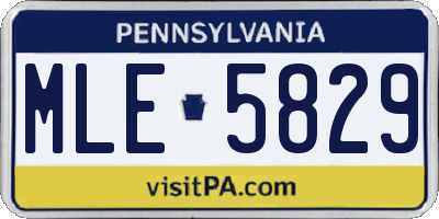 PA license plate MLE5829