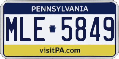 PA license plate MLE5849