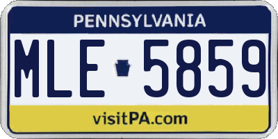 PA license plate MLE5859