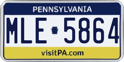 PA license plate MLE5864