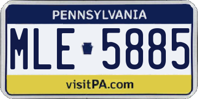 PA license plate MLE5885
