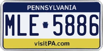 PA license plate MLE5886
