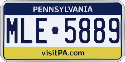 PA license plate MLE5889