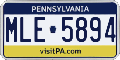 PA license plate MLE5894