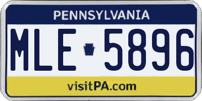 PA license plate MLE5896